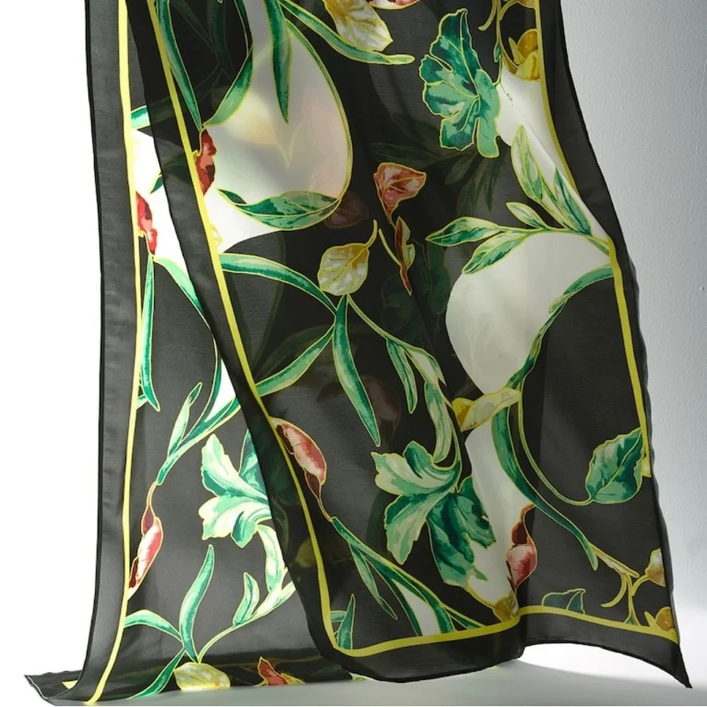 NWT WHBM White House Black Market Autumn Leaves Oblong Scarf OS